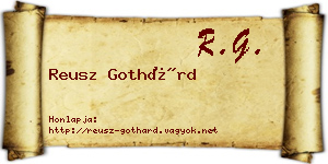 Reusz Gothárd névjegykártya